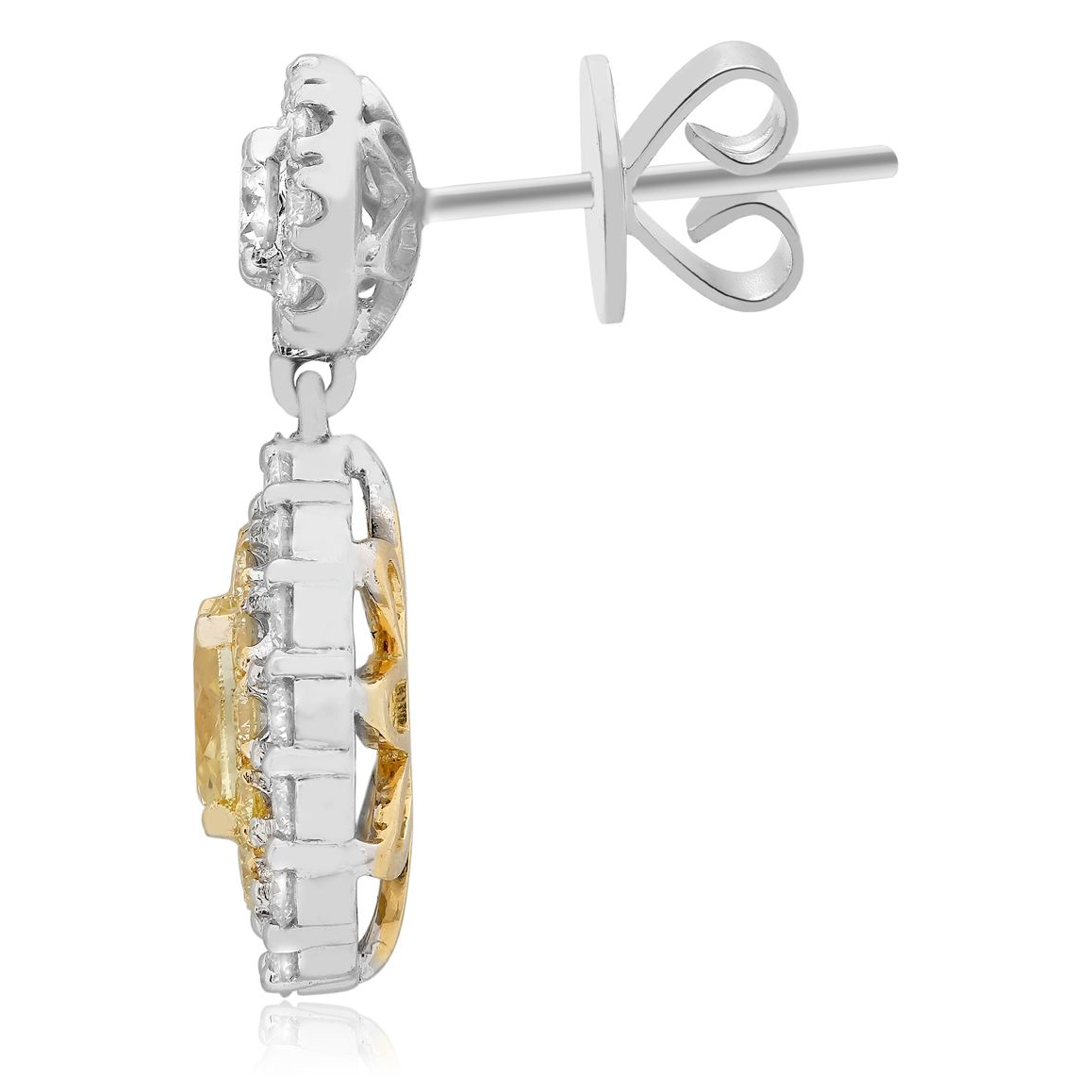 Oval Fancy Yellow Diamond Earring — view 2