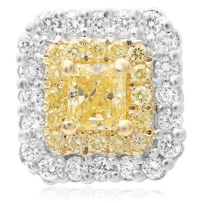 Radiant Fancy Yellow Diamond Earring — view 1
