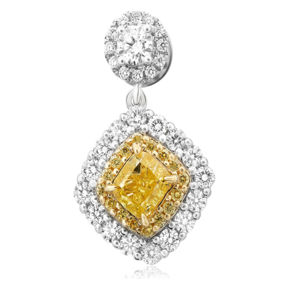 Fancy Yellow Diamond Drop Earrings — view 1