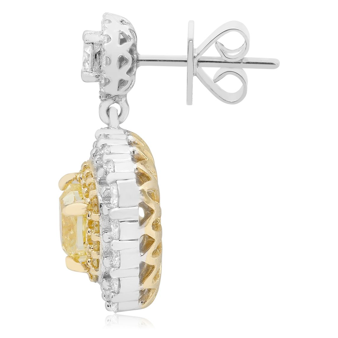 Fancy Yellow Diamond Drop Earrings — view 2