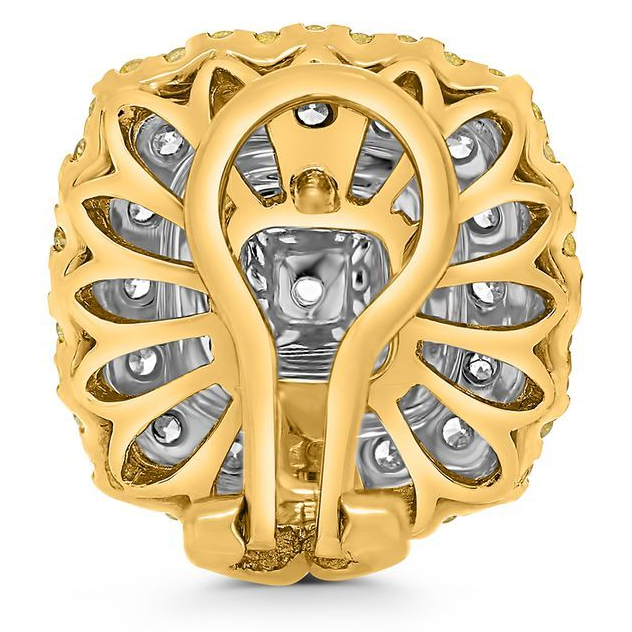 Cushion Fancy Yellow Diamond Earring — view 3