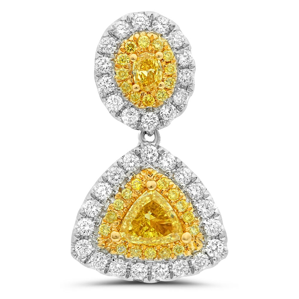 Two Tone Triangle Drop Earrings — view 2