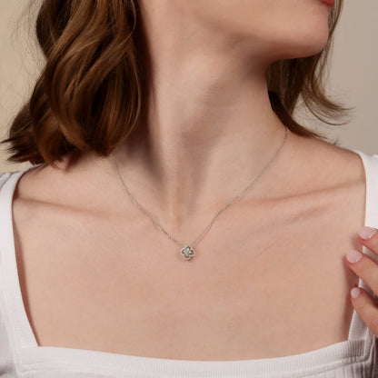 18 inch 14K White Gold Open Clover Diamond Pendant Necklace — Gabriel & Co. NK3118W45JJ