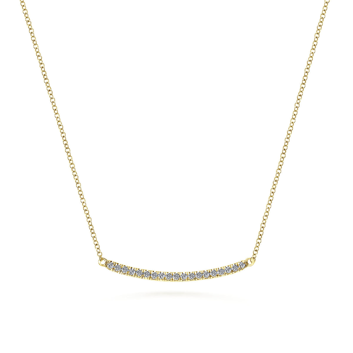 14K Yellow Gold Diamond Bar Necklace — Gabriel & Co. NK4273Y45JJ