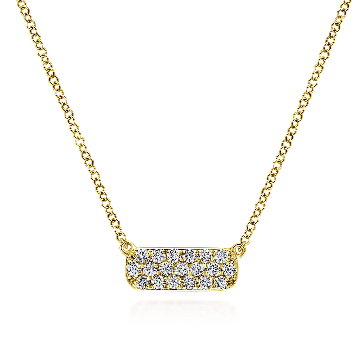 Bar Necklace 14K Yellow Gold Diamond 0.19ct — Gabriel & Co. NK4943Y45JJ