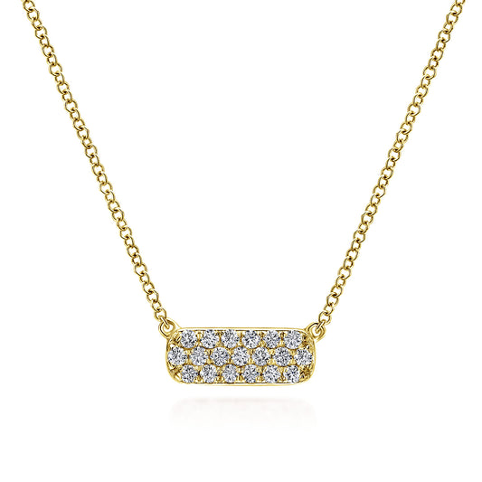 Bar Necklace 14K Yellow Gold Diamond 0.19ct — Gabriel & Co. NK4943Y45JJ
