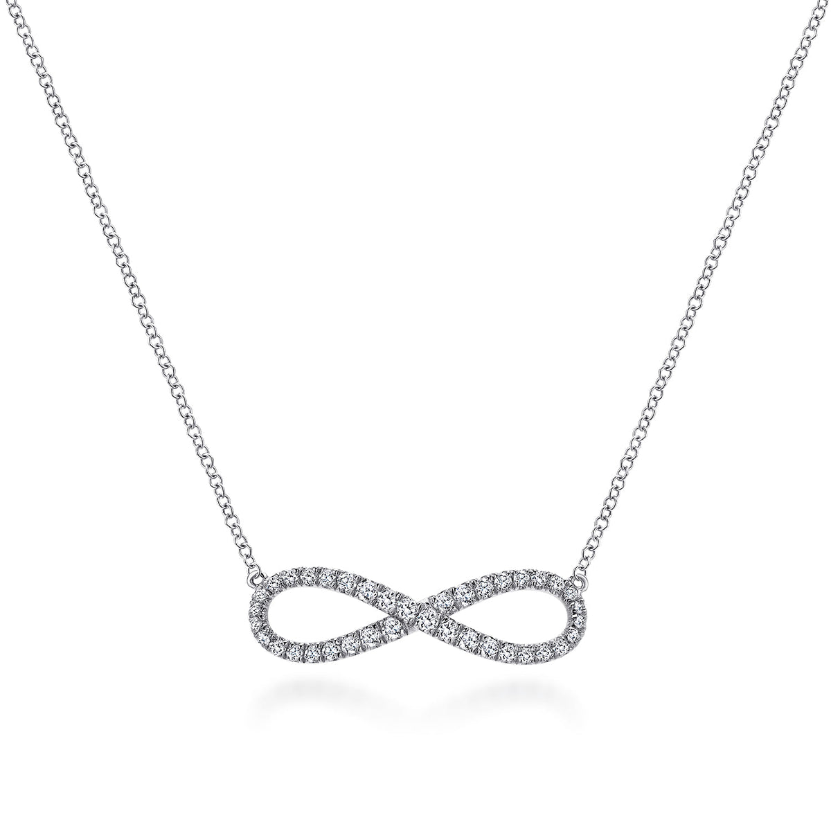 14K White Gold Diamond Infinity Symbol Pendant Necklace — Gabriel & Co. NK5290W45JJ