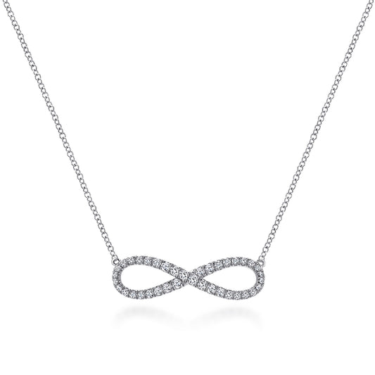 14K White Gold Diamond Infinity Symbol Pendant Necklace — Gabriel & Co. NK5290W45JJ