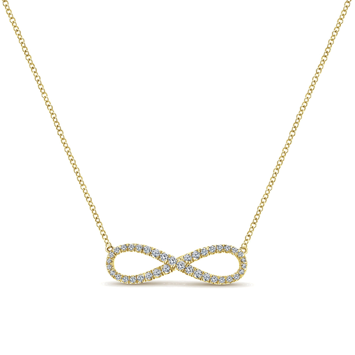 14K Yellow Gold Diamond Infinity Symbol Pendant Necklace — Gabriel & Co. NK5290Y45JJ