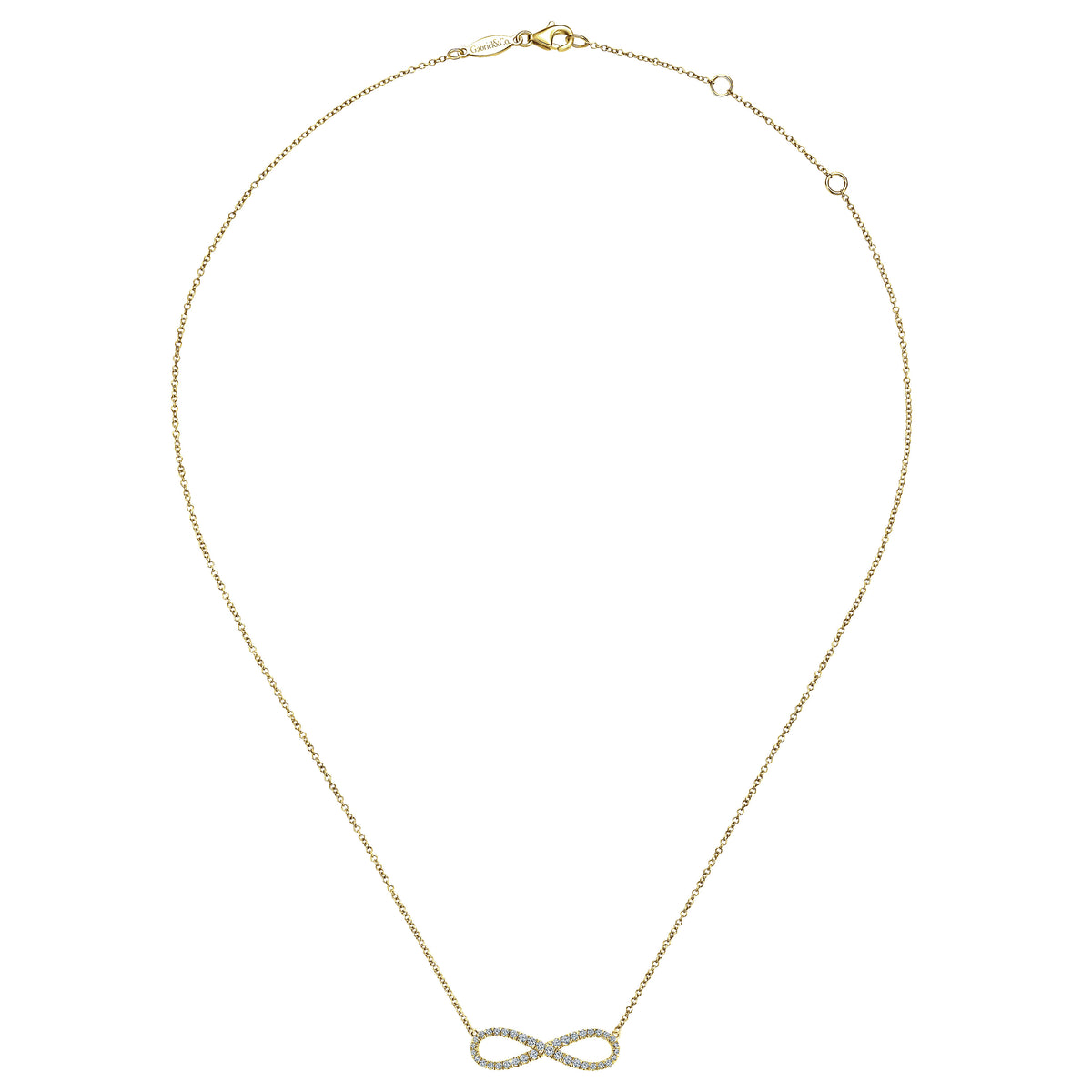 14K Yellow Gold Diamond Infinity Symbol Pendant Necklace — Gabriel & Co. NK5290Y45JJ