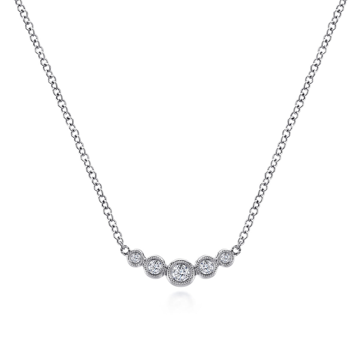 14K White Gold Curved Diamond Bar Necklace — Gabriel & Co. NK5424W45JJ