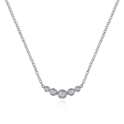 14K White Gold Curved Diamond Bar Necklace — Gabriel & Co. NK5424W45JJ