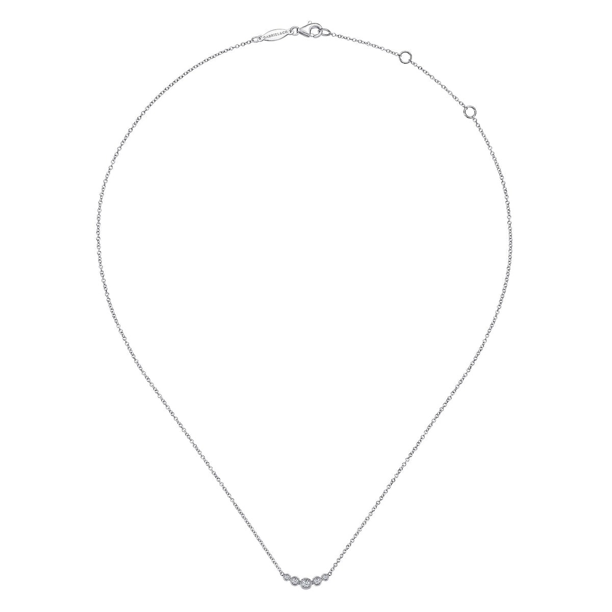14K White Gold Curved Diamond Bar Necklace — Gabriel & Co. NK5424W45JJ