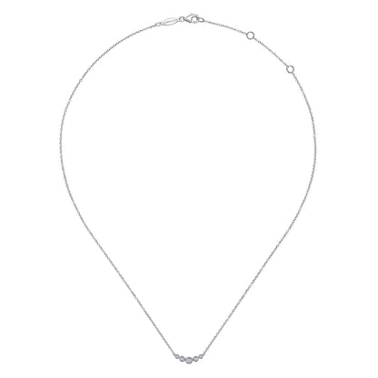 14K White Gold Curved Diamond Bar Necklace — Gabriel & Co. NK5424W45JJ