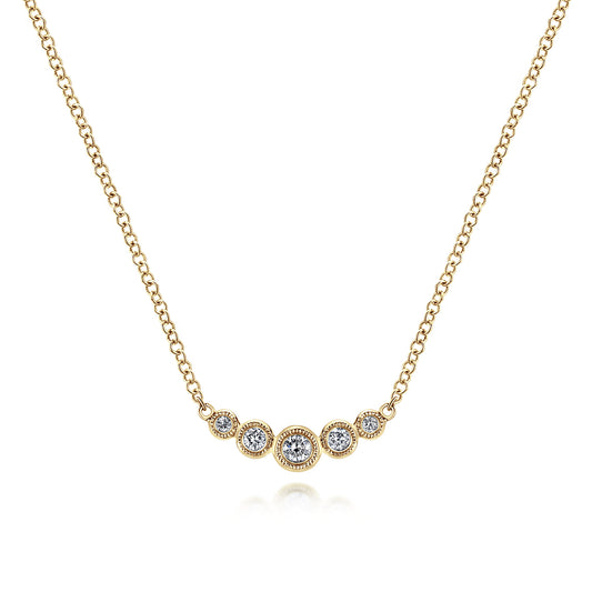 14K Yellow Gold Diamond Bar Necklace, 0.1ct — Gabriel & Co. NK5424Y45JJ