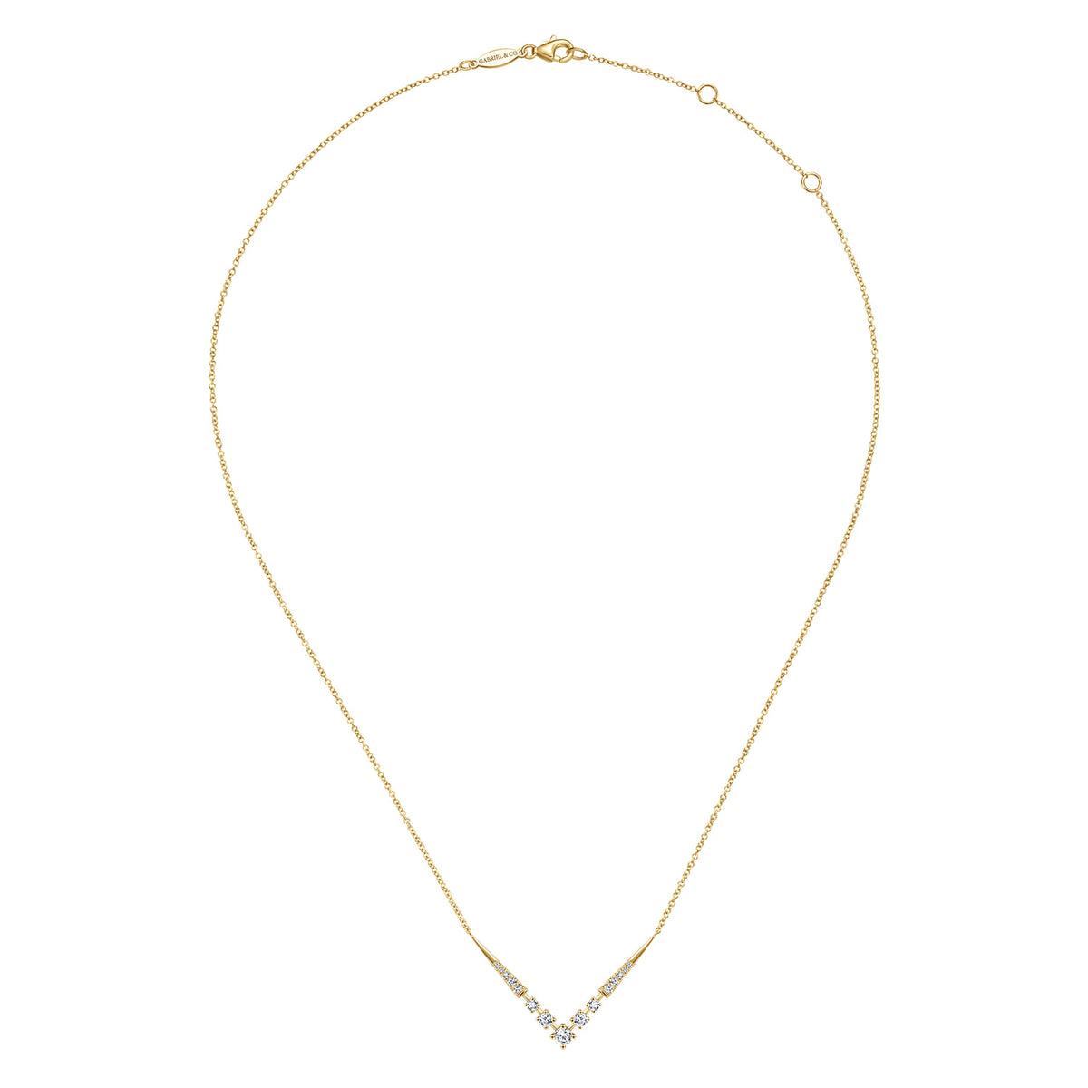 14K Yellow Gold Diamond Chevron Necklace — Gabriel & Co. NK6188Y45JJ