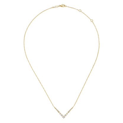 14K Yellow Gold Diamond Chevron Necklace — Gabriel & Co. NK6188Y45JJ