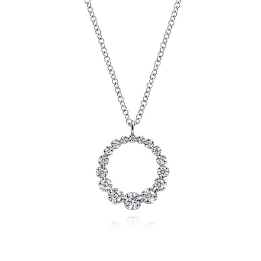 14K White Gold Diamond Pendant Necklace — Gabriel & Co. NK6214W45JJ