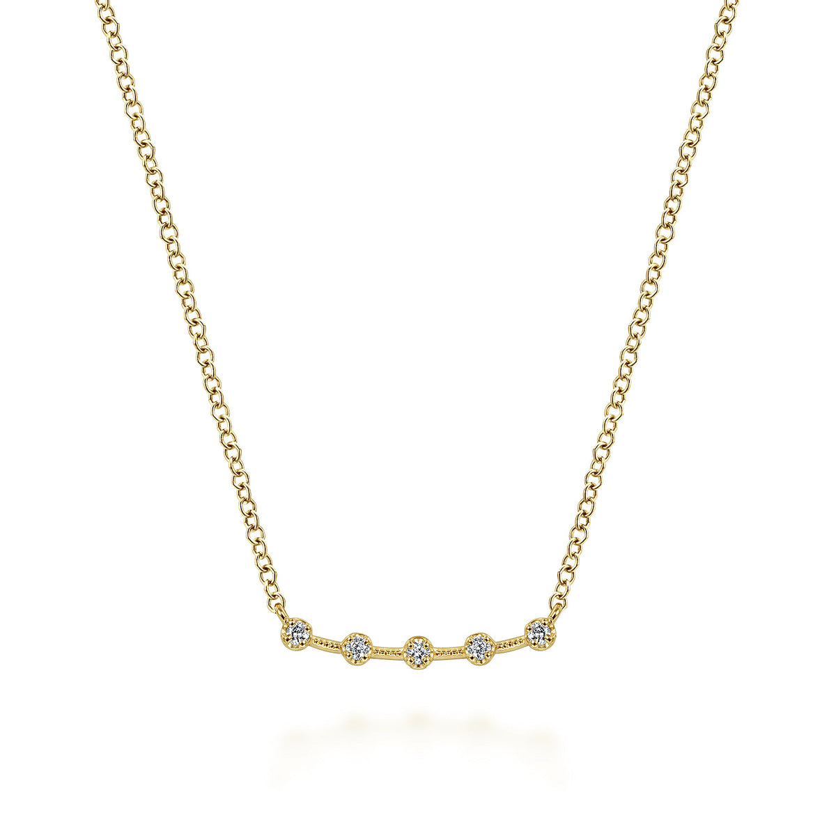 14K Yellow Gold Diamond Bar Necklace, 0.05ct — Gabriel & Co. NK6419Y45JJ