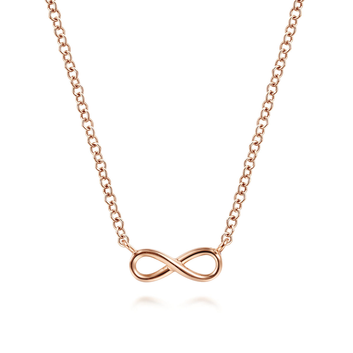 14K Rose Gold Infinity Pendant Necklace — Gabriel & Co. NK6434K4JJJ