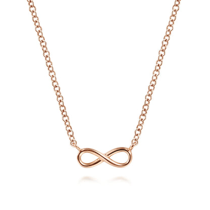 14K Rose Gold Infinity Pendant Necklace — Gabriel & Co. NK6434K4JJJ