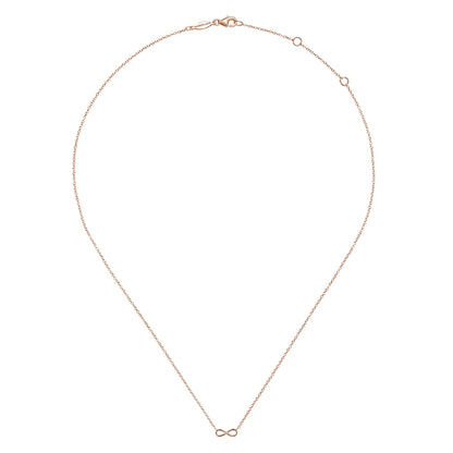 14K Rose Gold Infinity Pendant Necklace — Gabriel & Co. NK6434K4JJJ
