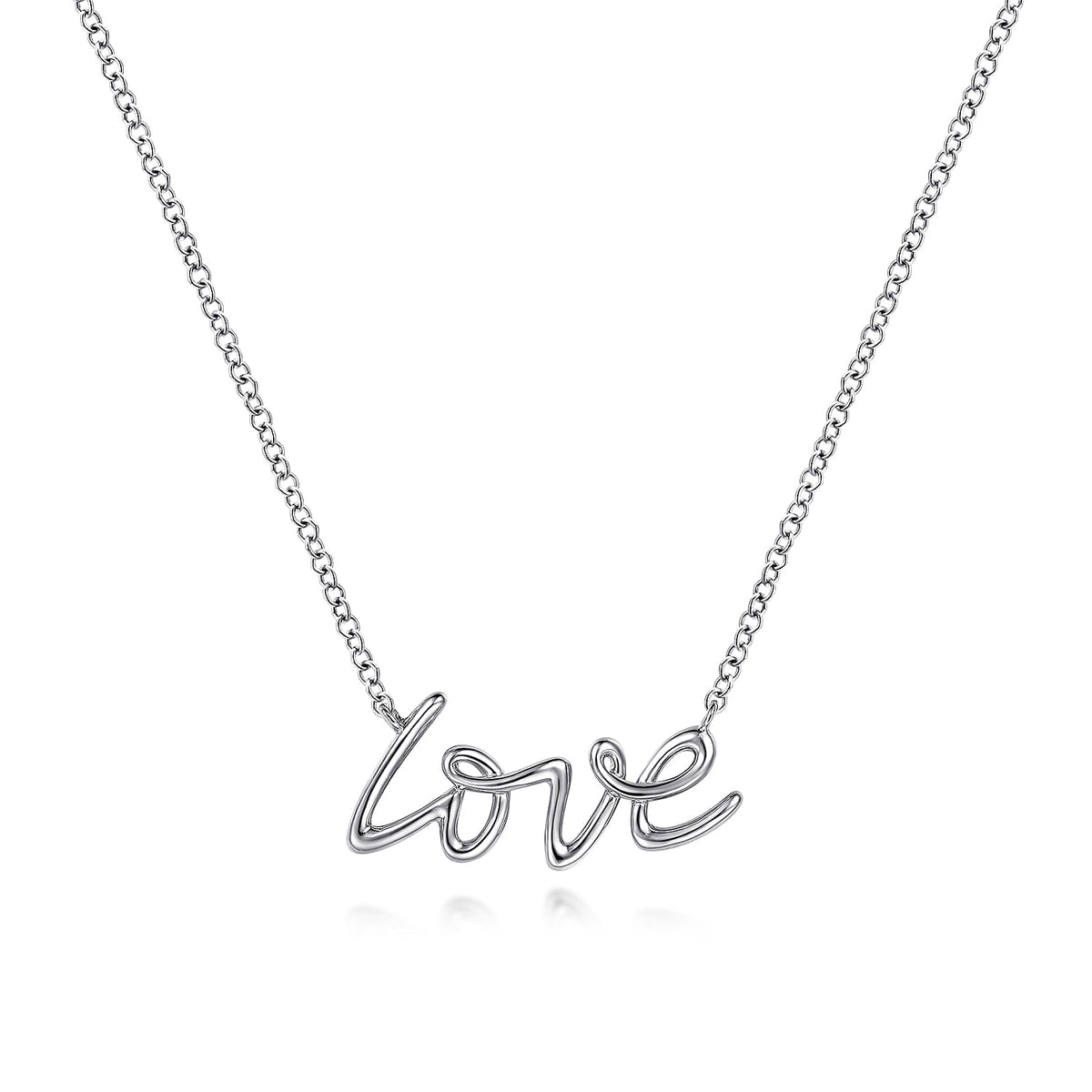 14K White Gold Diamond Love Necklace — Gabriel & Co. NK6479W4JJJ