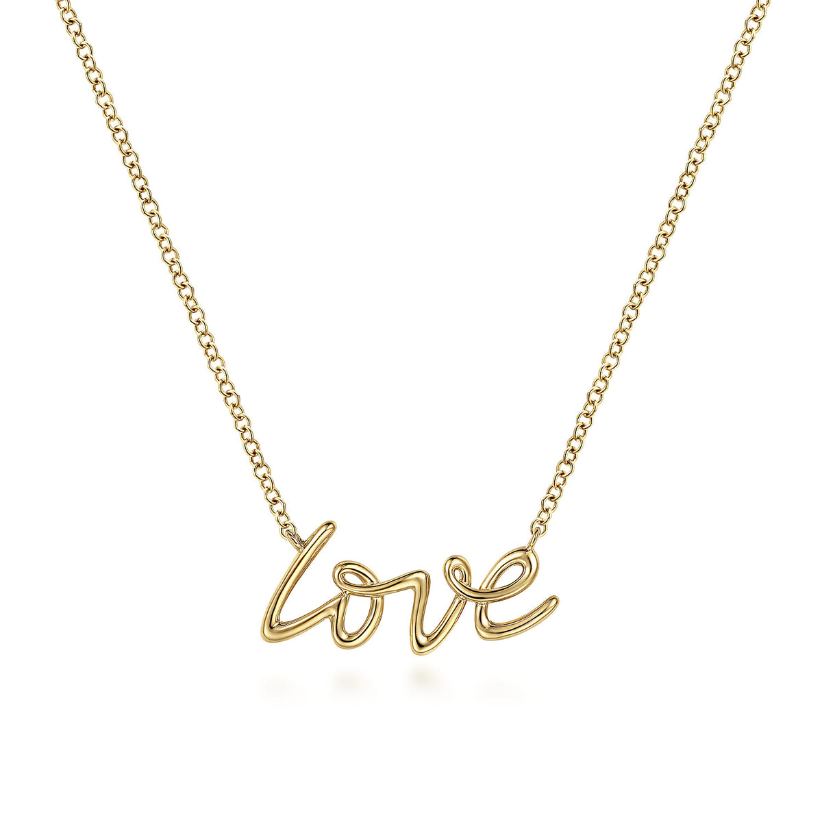 14K Yellow Gold Love Necklace — Gabriel & Co. NK6479Y4JJJ