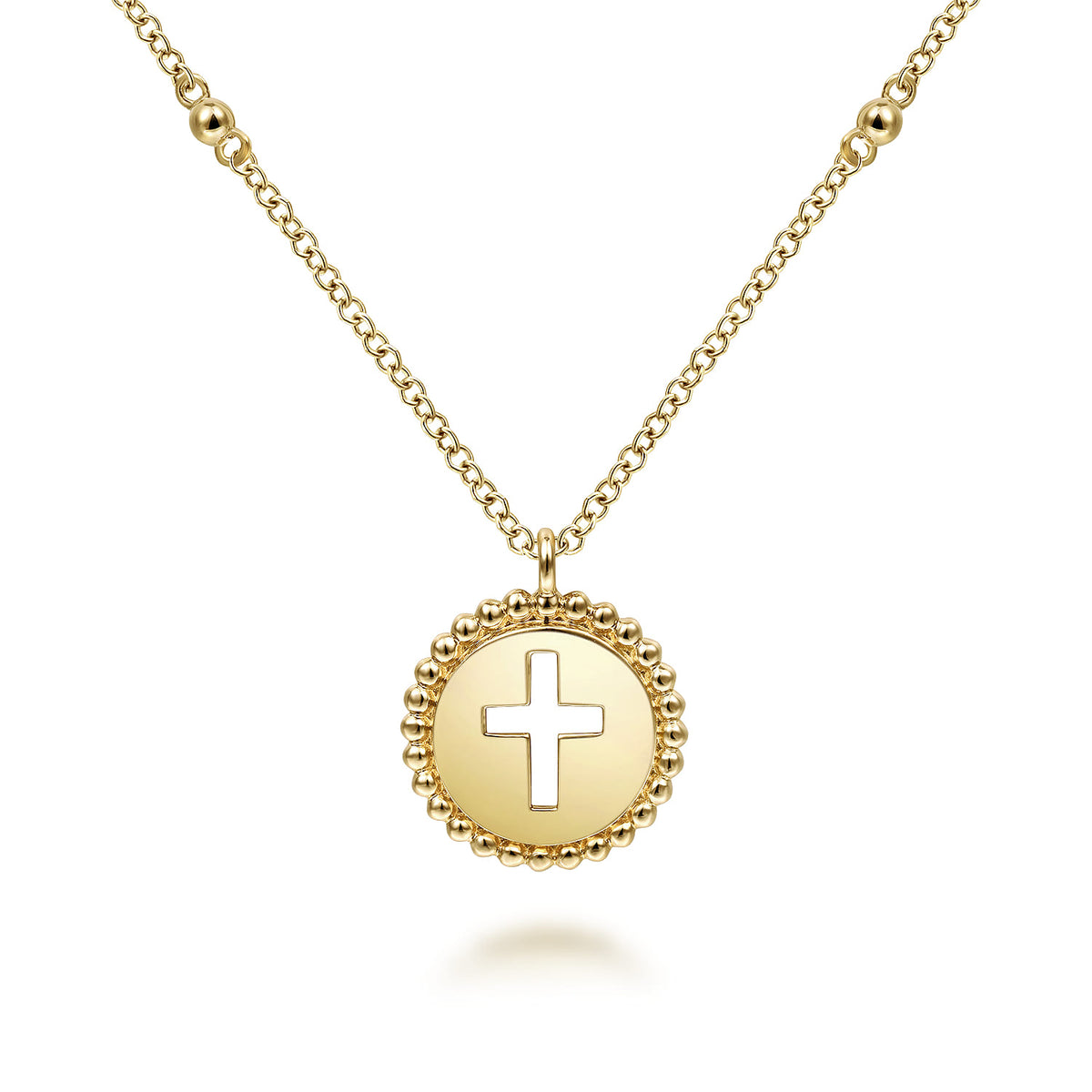 14K Yellow Gold Cross Pendant Necklace-Bujukan — Gabriel & Co. NK6490Y4JJJ