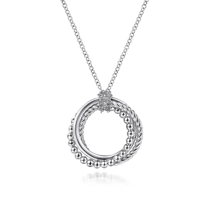 14K White Gold Twisted Rope Multi Circle Pendant Necklace — Gabriel & Co. NK6531W4JJJ