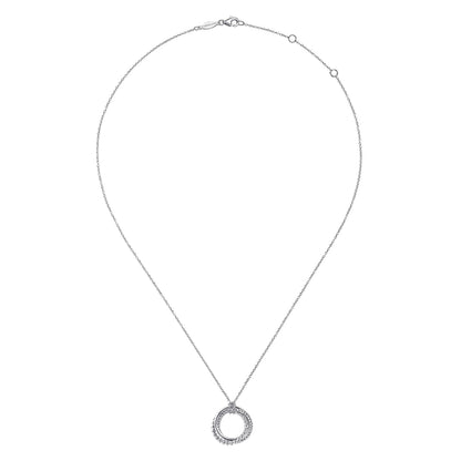 14K White Gold Twisted Rope Multi Circle Pendant Necklace — Gabriel & Co. NK6531W4JJJ