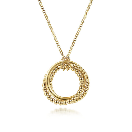Pendant Necklace 14K Yellow Gold Rope Bujukan — Gabriel & Co. NK6531Y4JJJ