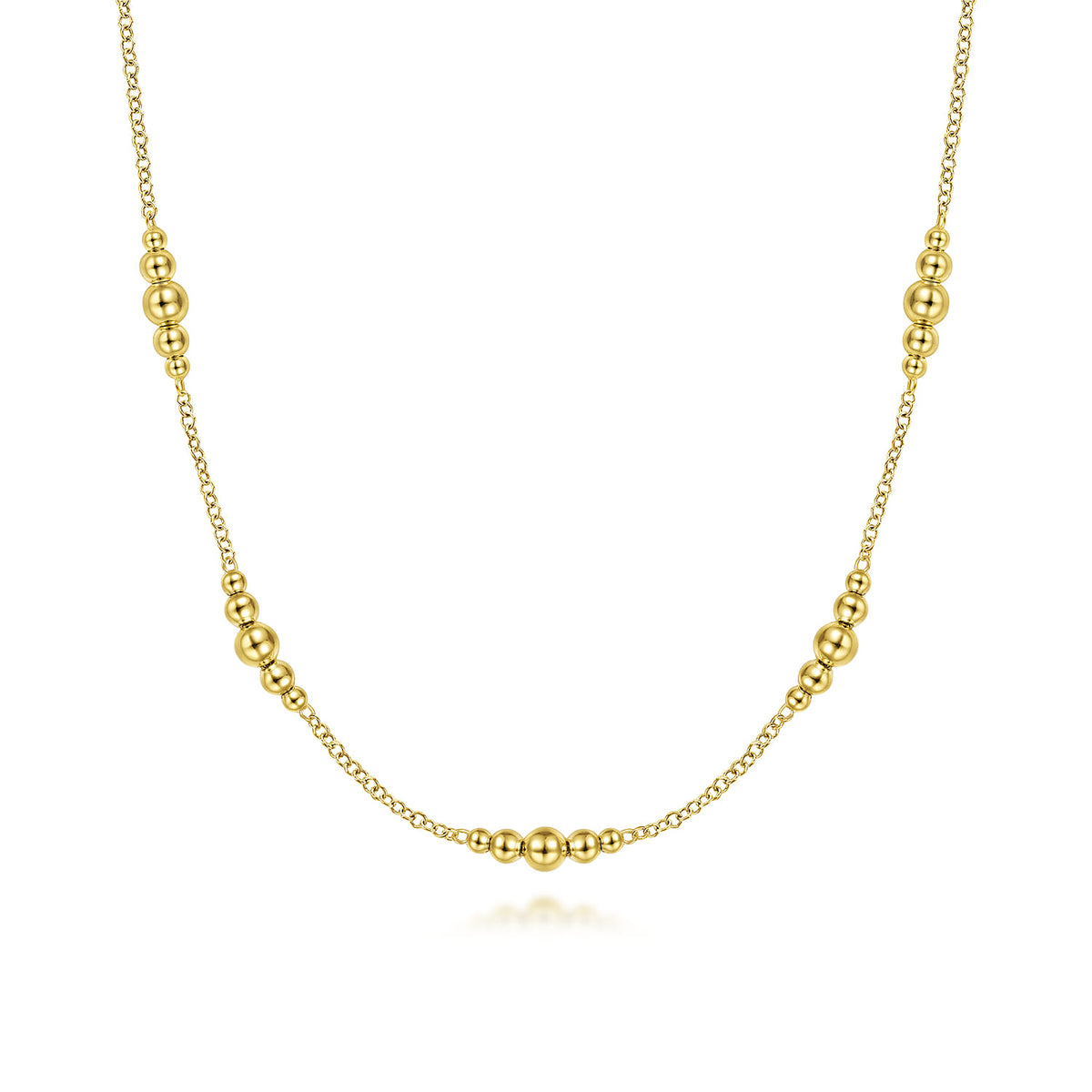 14K Yellow Gold Beaded Station Necklace-Bujukan — Gabriel & Co. NK6559Y4JJJ