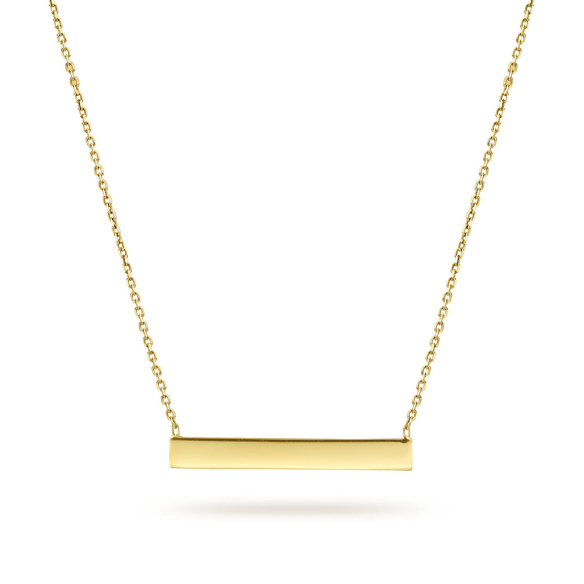 14K Yellow Gold Smooth Bar ID Necklace — Gabriel & Co. NK6600Y4JJJ