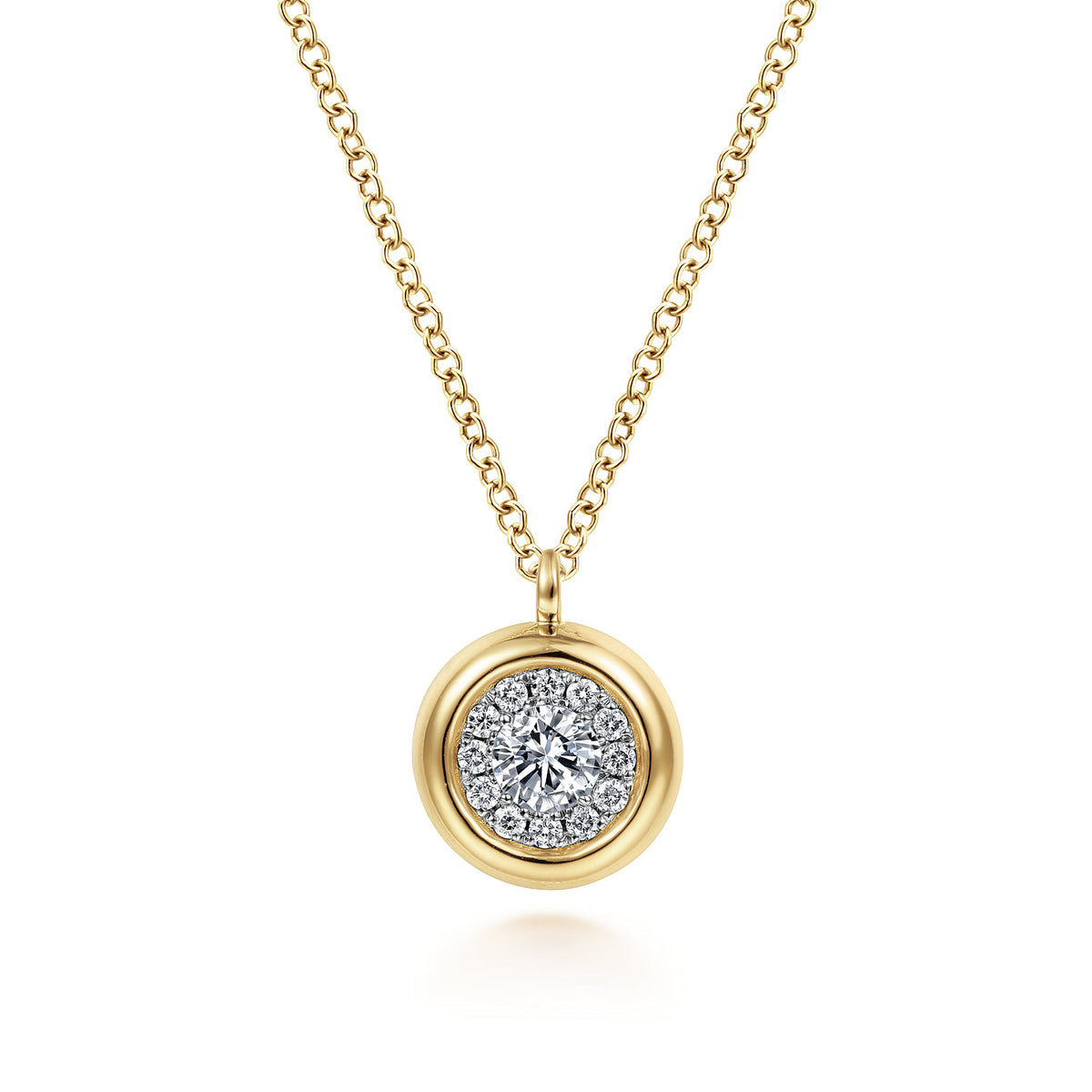 Pendant Necklace 14K Yellow Gold Diamond 0.25ct — Gabriel & Co. NK6617Y45JJ