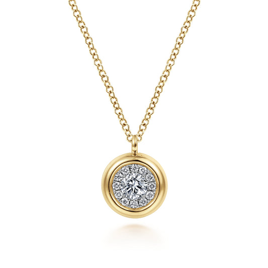 Pendant Necklace 14K Yellow Gold Diamond 0.25ct — Gabriel & Co. NK6617Y45JJ