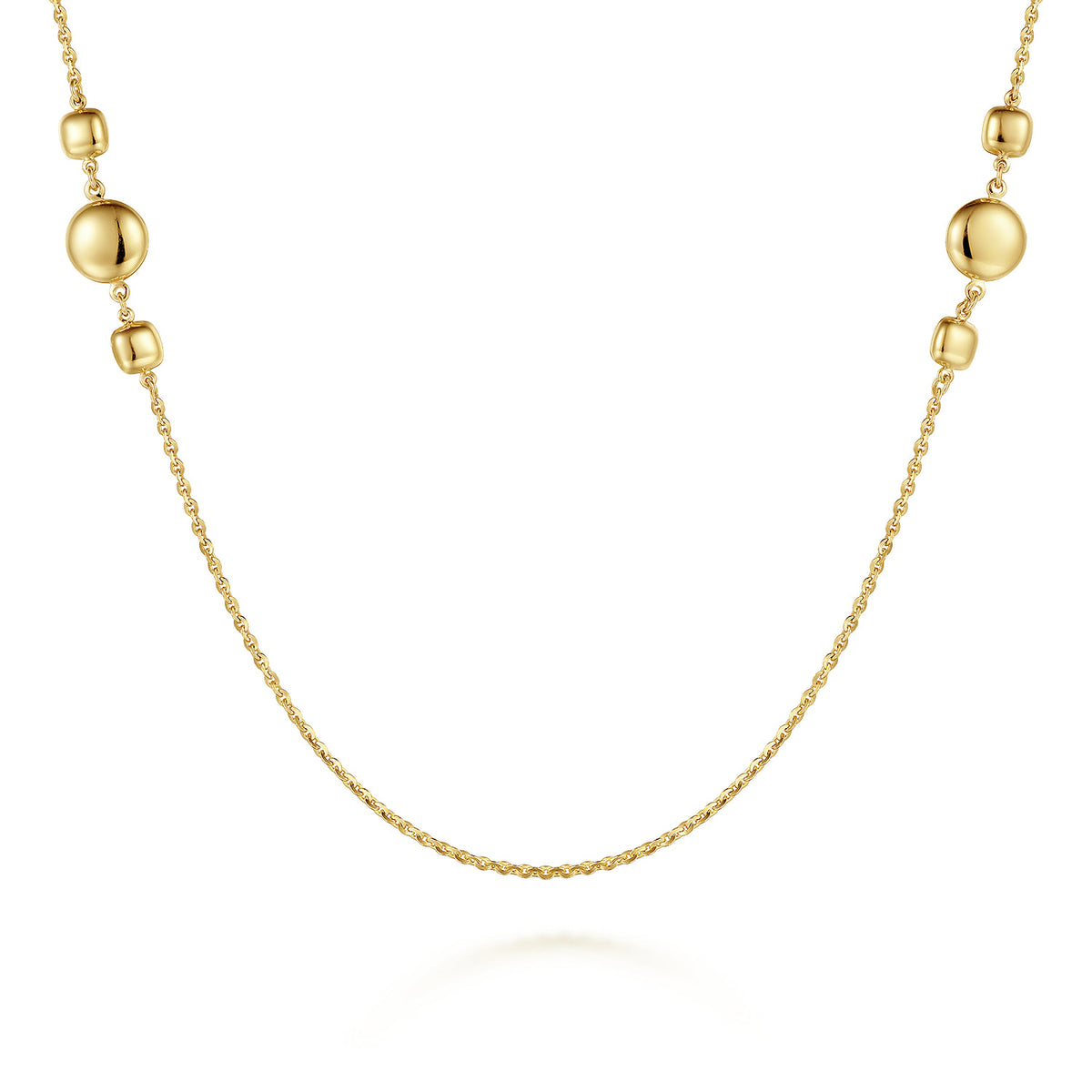 32 inch 14K Yellow Gold Station Necklace — Gabriel & Co. NK6709Y4JJJ