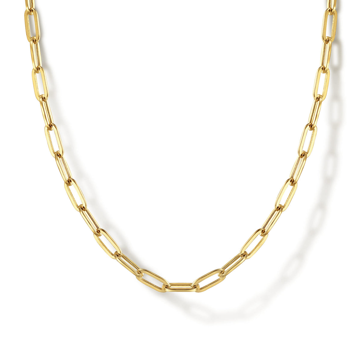 14K Yellow Gold Paper Clip Chain Necklace — Gabriel & Co. NK6768H-17Y4JJJ