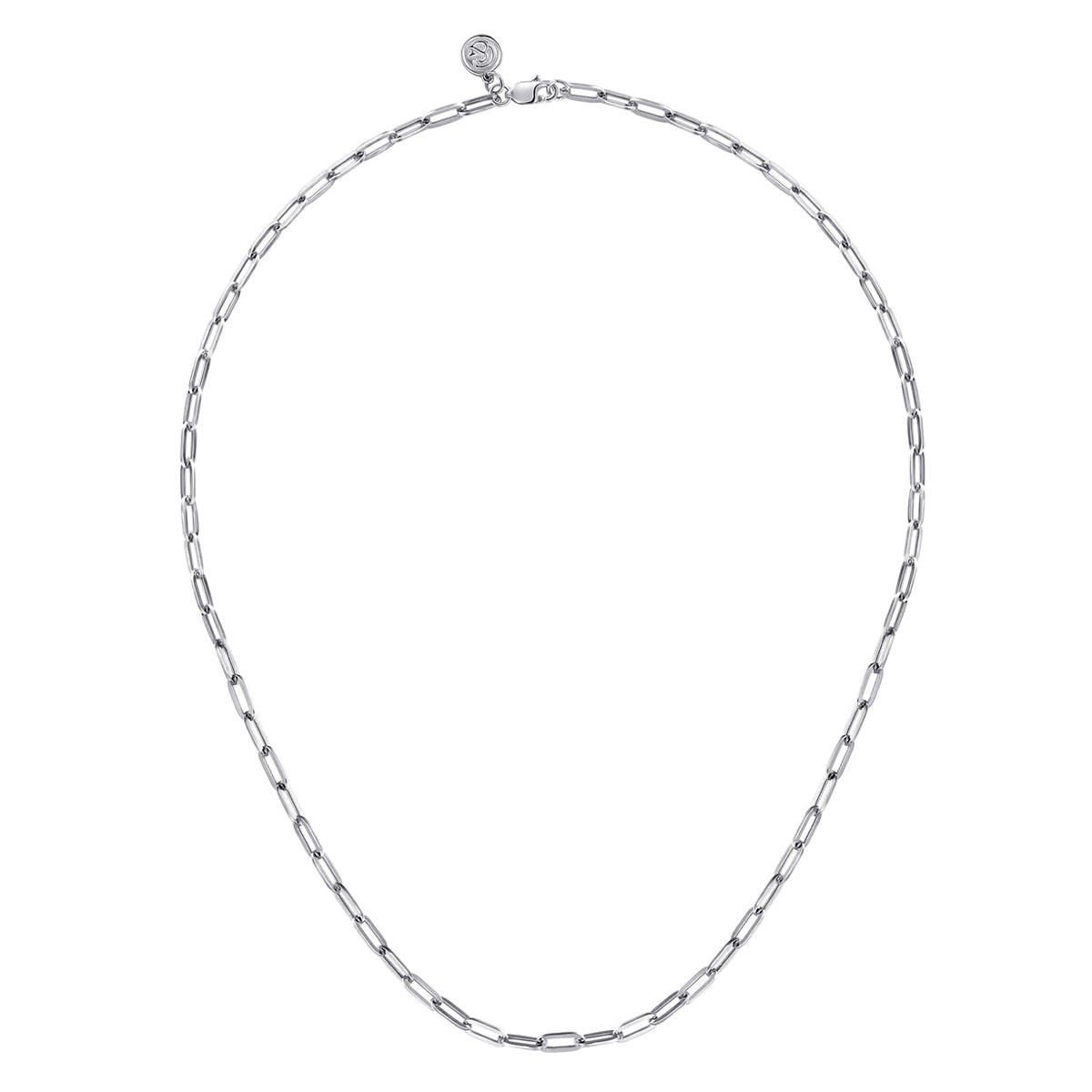 14K White Gold Hollow Paperclip Chain Necklace — Gabriel & Co. NK6769H-17W4JJJ