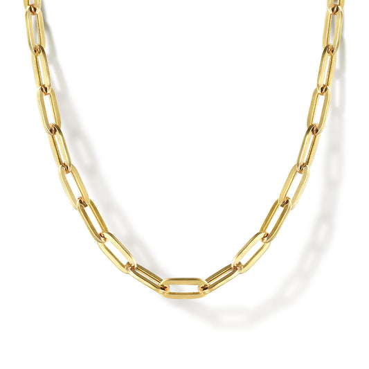 14K Yellow Gold Paper Clip Chain Necklace — Gabriel & Co. NK6769H-17Y4JJJ