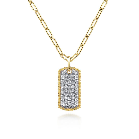 14K Yellow Gold Diamond Pendant Necklace — Gabriel & Co. NK6842-18Y45JJ