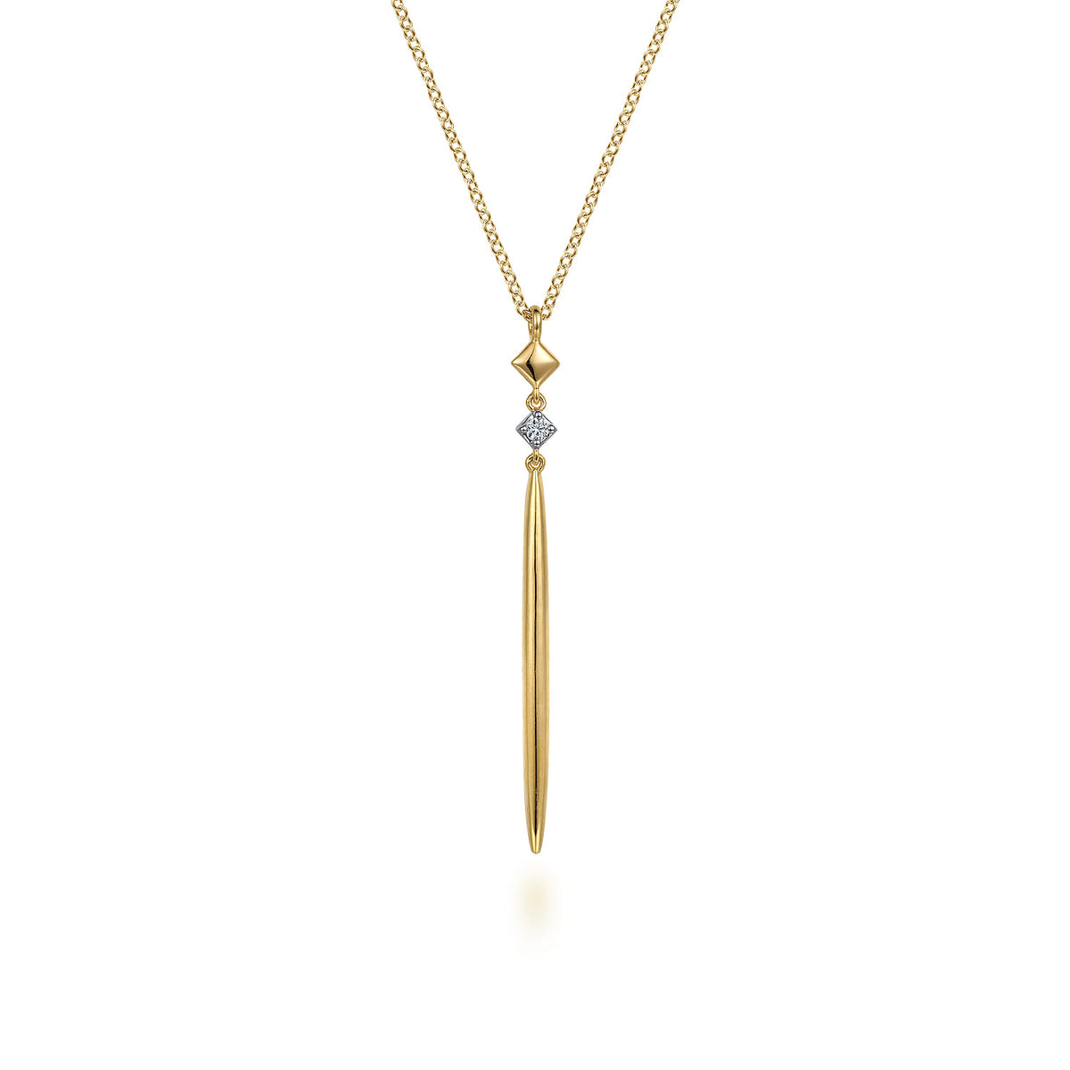Pendant Necklace 14K Yellow Gold Diamond Drop 0.03ct — Gabriel & Co. NK6864Y45JJ