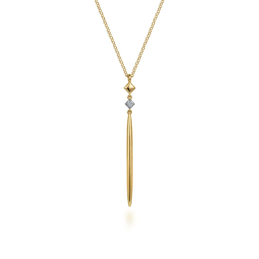 Pendant Necklace 14K Yellow Gold Diamond Drop 0.03ct — Gabriel & Co. NK6864Y45JJ