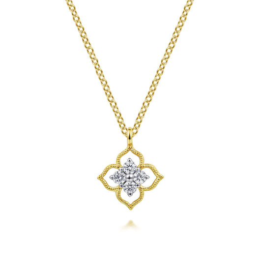 14K Yellow Gold Diamond  Pendant Necklace — Gabriel & Co. NK6868Y45JJ