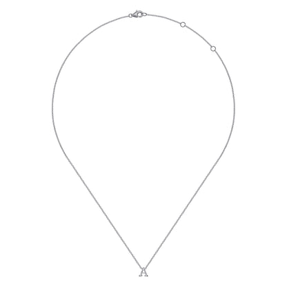 14K White Gold A Initial Necklace — Gabriel & Co. NK6928A-W4JJJ