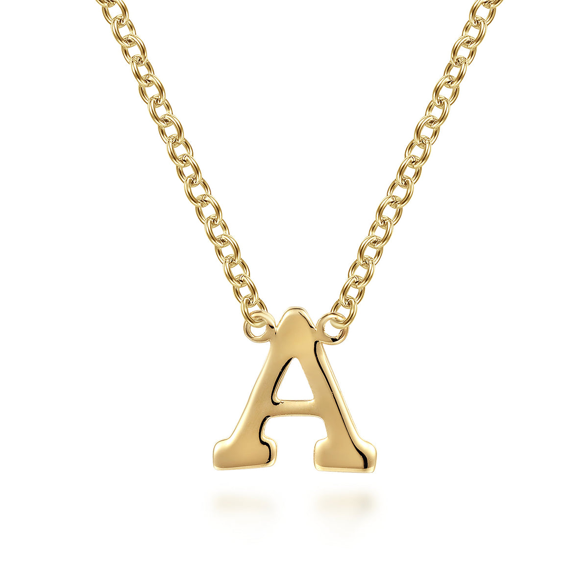 14K Yellow Gold A Initial Necklace — Gabriel & Co. NK6928A-Y4JJJ