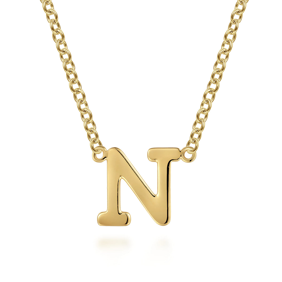 14K Yellow Gold N Initial Necklace — Gabriel & Co. NK6928N-Y4JJJ