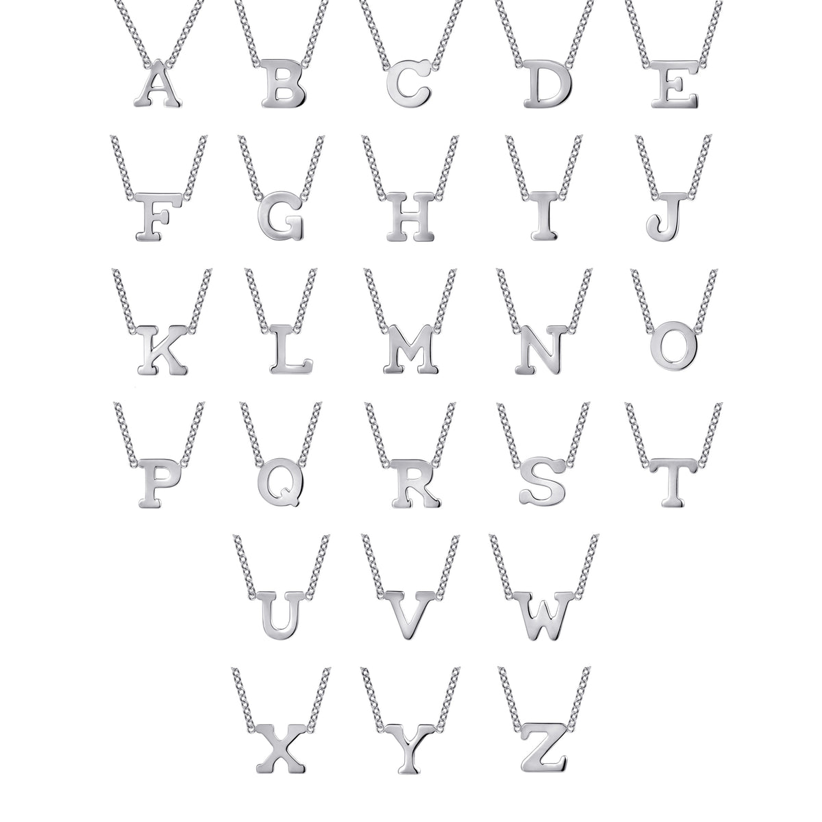 14K White Gold S Initial Necklace — Gabriel & Co. NK6928S-W4JJJ
