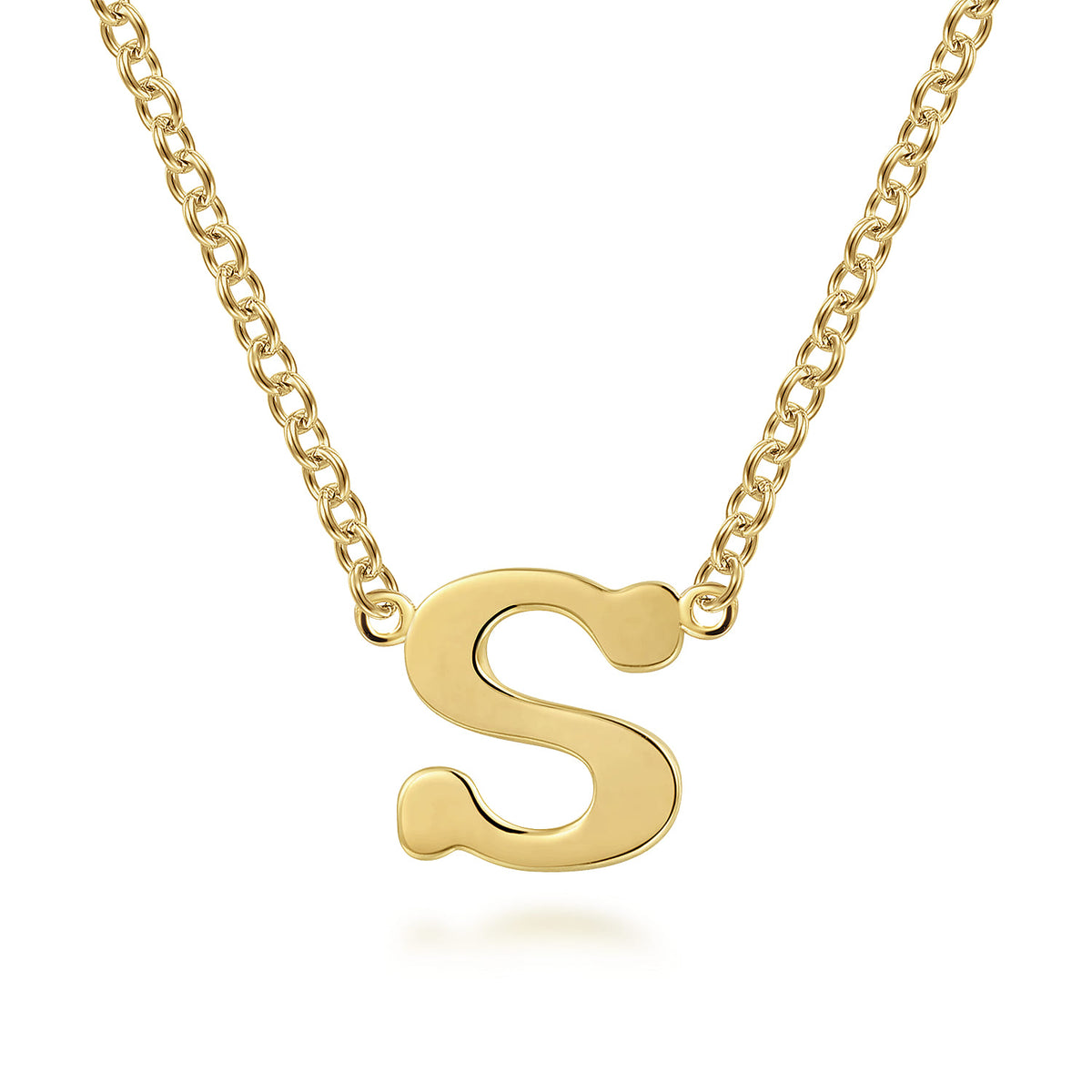 14K Yellow Gold S Initial Necklace — Gabriel & Co. NK6928S-Y4JJJ