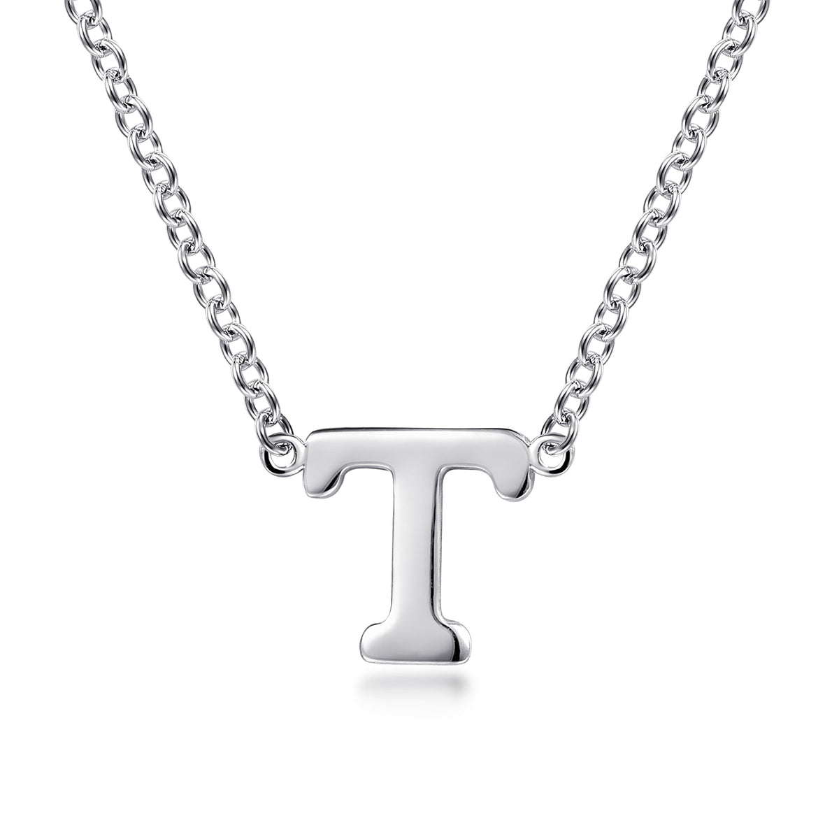 14K White Gold T Initial Necklace — Gabriel & Co. NK6928T-W4JJJ